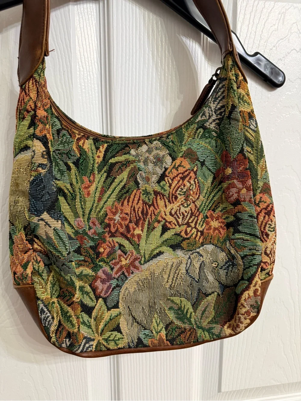 Relic Safari Animal Tapestry Hobo Shoulder Bag Elephant Tiger Jungle Boho Y2K
